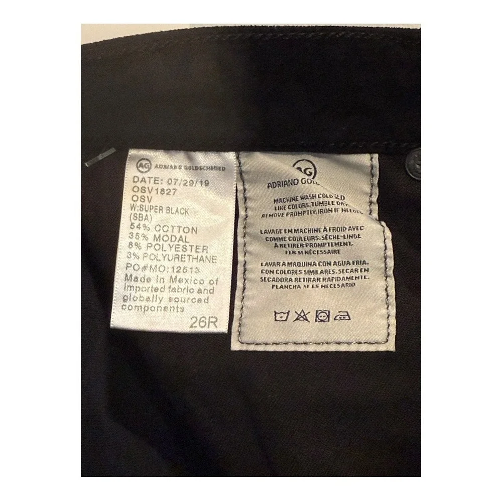 AG Adriano Goldschmied The Etta High Waist Wide Leg Crop Pants Black Size 4 (26)
